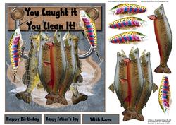 You Caught It Fishing Topper with Decoupage