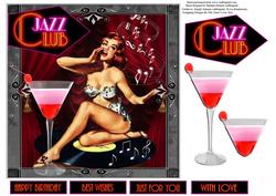 Jazz Club Pinup Topper with Decoupage