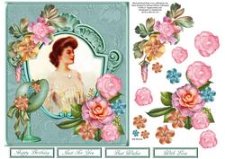 Lady Camellia Portrait with Decoupage