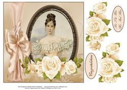 Portrait of a Bride Topper with Decoupage