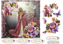 Sleeping Beauty Topper and Rose Decoupage