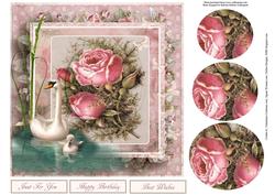 Rose Swan Topper with Pyramid Layers