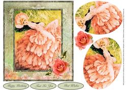 Peach Rose Vintage Portrait with Layers