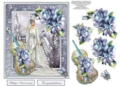 Victorian Flapper Bride Topper with Decoupage