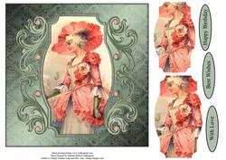 Poppy Lady Portrait with Pyramid Layers
