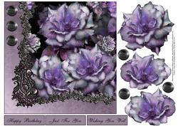 Paisley and Purple Flowers Topper with Decoupage