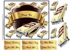 Classic Car Convertible with Decoupage