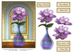 Bella Fantasy Rose Topper with Decoupage
