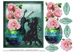 Dancing in the Rain Topper with Decoupage