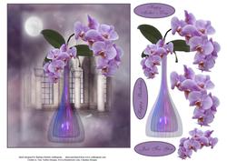 Angelic Orchids Topper with Decoupage