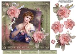 Dreaming Softly Lady Topper with Decoupage