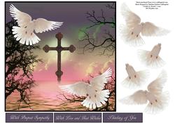 Scenic Doves Grey Sky Topper with Decoupage