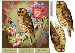 Garden Owl Topper with Decoupage