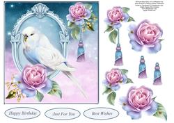 Bird Paradise Topper with Rose Decoupage