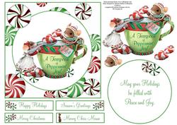 Peppermint Xmas Tea Mice Topper Set