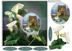 Cottage Calla Lilies Topper with Decoupage