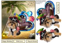 Heart Stealing Pirate Puppy with Decoupage