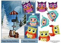 Happy Hooting Holidays Over Edge Topper