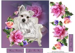 Sitting Pretty Dog Topper with Decoupage