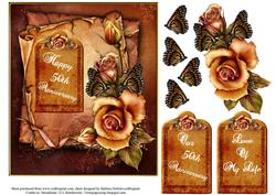 50 Golden Years Anniversary Topper with Decoupage