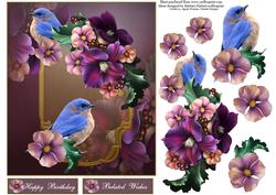 Summer Birds and Blooms Topper with Decoupage
