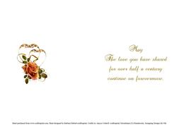 Golden Hearts Anniversary Inser with Verse