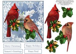 Cardinals Snow Scene Topper with Decoupage