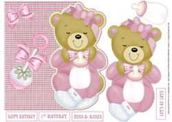 Baby Bear Girl Over Edge with Decoupage