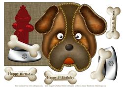 Puppy Over Edge Topper with Decoupage