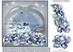 Winter Holiday Shelter Topper with Decoupage
