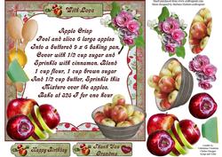Apple Crisp Recipe Topper with Decoupage