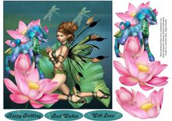 Lotus Sea Fairy Topper with Decoupage