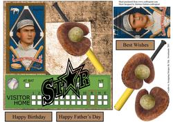 Vintage Baseball Card Baker Topper with Layers