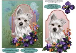 Puppy Blooms Topper with Decoupage