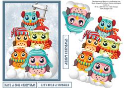 Owl Snow Topper with Decoupage
