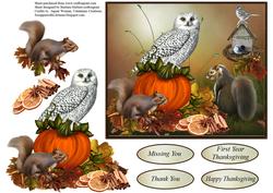 Autumn Garden Animals Topper with Decoupage