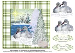 Winter Swans Topper with Decoupage