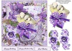 Violet Sweet Hearts Topper with Decoupage