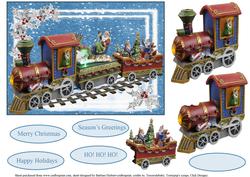 Merry Holiday Train Topper with Decoupage