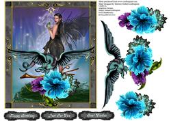 Dragon Sky Card Topper with Decoupage