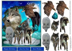 Northern Lights Wolf Topper with Decoupage