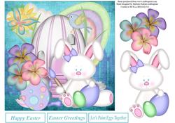 Bunny Easter Egg Painting Topper & Decoupage
