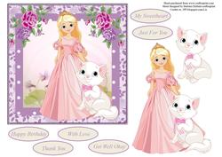 Princess Fairy & Kitty Topper & Decoupage