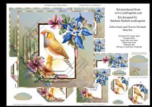 Zebra Finch and Flowers Pyramid Mini Kit