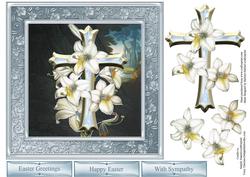Flower Cross Topper with Decoupage