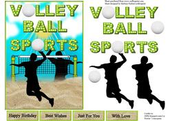 Volley Ball Sports 5 x 7 Topper & Decoupage