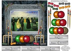 Croquet a Friendly Game Topper & Decoupage
