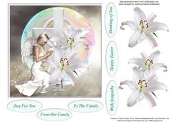 Angel and Lily Cross Topper Wit Decoupage
