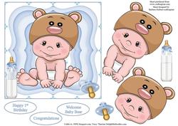 Baby Bear Topper with Decoupage