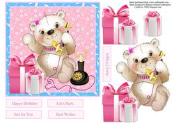Happy Day Bear Topper with Decoupage